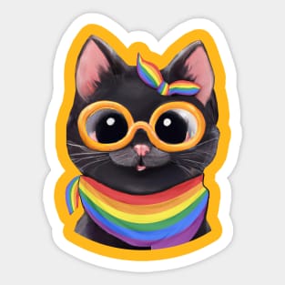 LGBT Pride Shirt, Gay Pride Tee, Cute Pride Shirt, Gay Pride Shirt, Pride Tshirt, Gay Pride Tshirt, pride cat shirt, gay cat shirt, nerd cat shirt, rainbow flag pride, LGBT Pride Tee, Rainbow Pride Tee, rainbow cat shirt Sticker